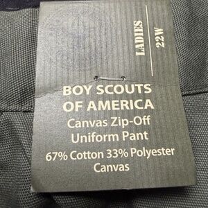 NEW  Boy Scouts of America women size 22W green canvas convertible uniform pants